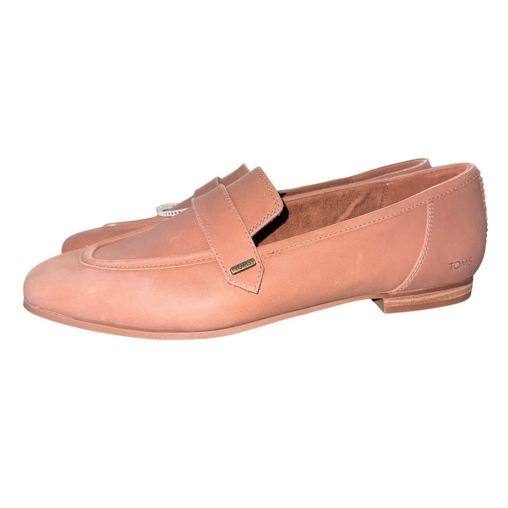 Toms Lynette Brown‎ Sugar Leather Penny Loafers Womens Size 11 Flat Shoes NEW - Picture 5 of 12